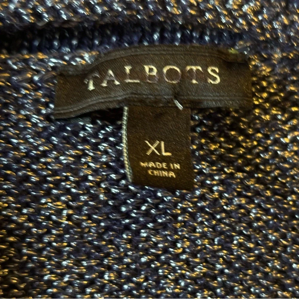 Talbots Blue Open-Front Cardigan - Picture 7 of 9